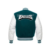 Philadelphia Eagles Green and White Varsity Jacket